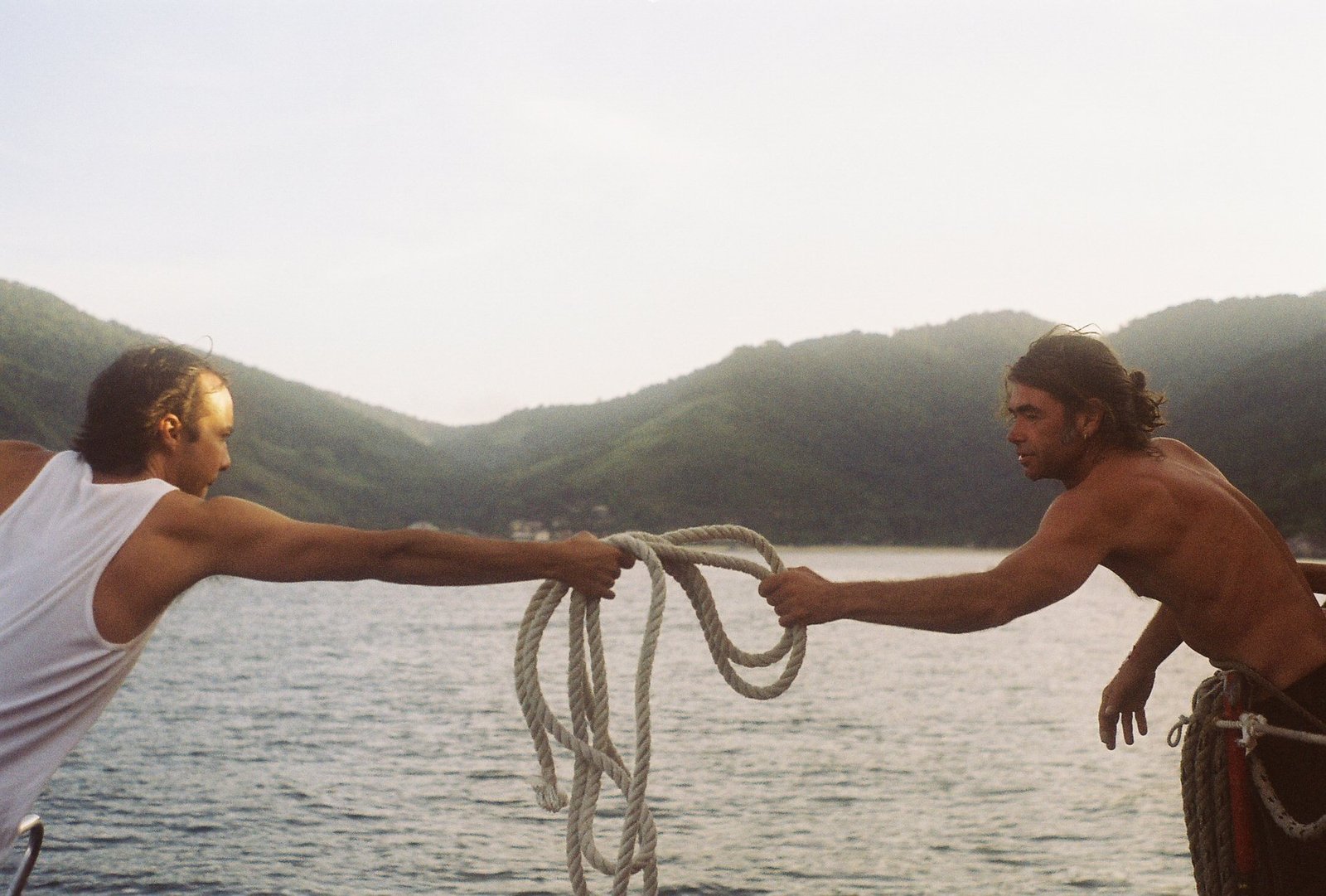 Crew members aboard the Heraclitus.